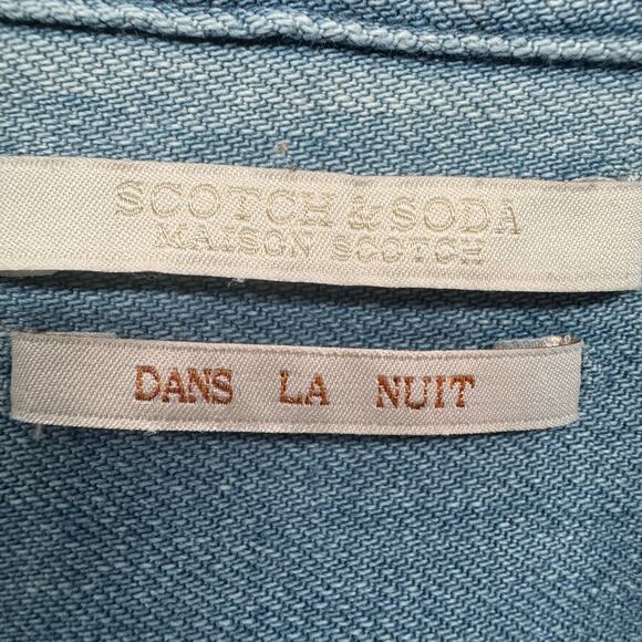 Scotch Soda Embroidered Denim Button Down Shirt Womens S Boho Western Casual - Picture 8 of 12